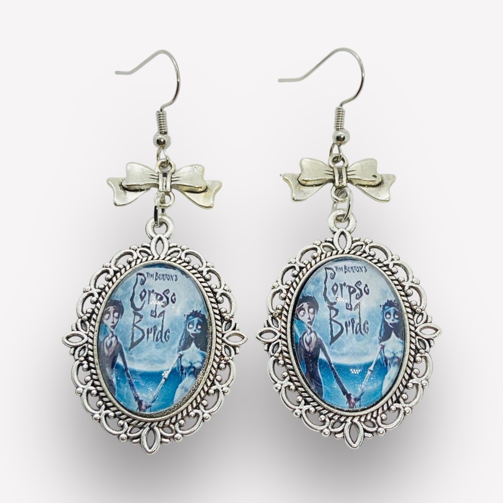 Corpse Bride Tim Burton’s Inspired Character Pendant 2 pairs Set of Earrings - Picture 8 of 11